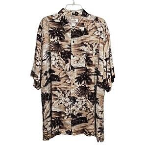 Sedgefield Men's Hawaiian Short Sleeve Button Down Shirt 1 Pocket Collar Sze XXL